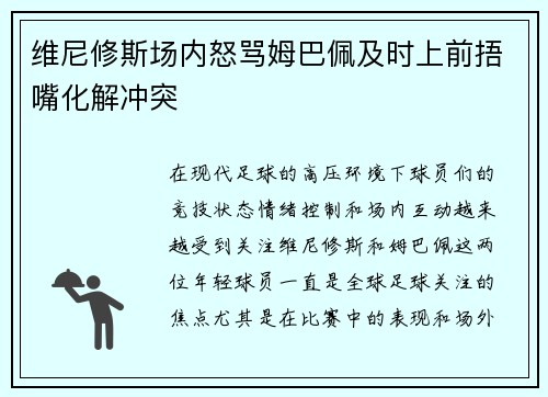 维尼修斯场内怒骂姆巴佩及时上前捂嘴化解冲突
